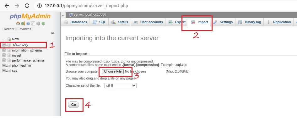 import large file to phpMyAdmin