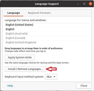 ubuntu install remove language